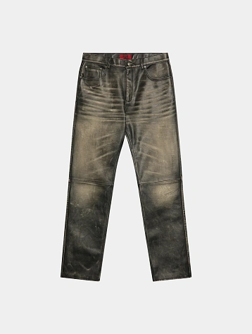 Кожаные брюки 424 Leather Rub Off Pant Black