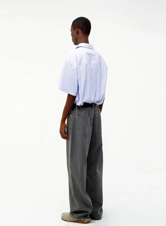 Рубашка COOR Natural Wrinkle Open Collar Light Purple