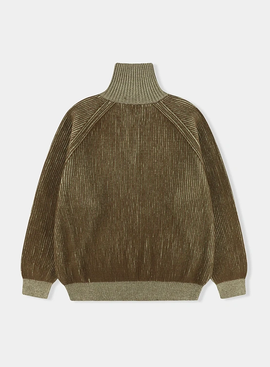 Свитер YESEYESEE Rib Knit Half Zip Up Khaki