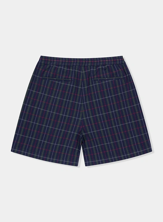 Шорты YESEYESEE Crinkled Fabric Check Blue