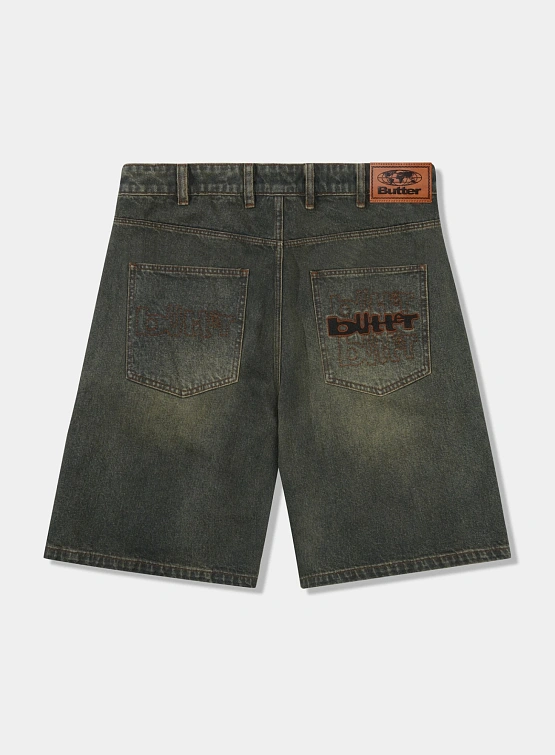 Шорты Butter Goods Warped Shorts Dirty Wash Indigo
