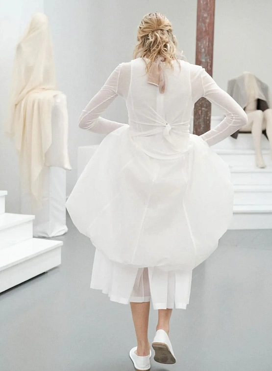 Женские брюки AMOMENTO Shirring Culotte White