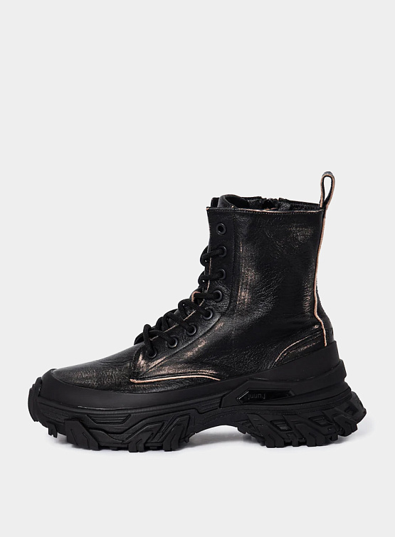 Женские ботинки JUUN.J Grunge Leather High Top Sneakers Black