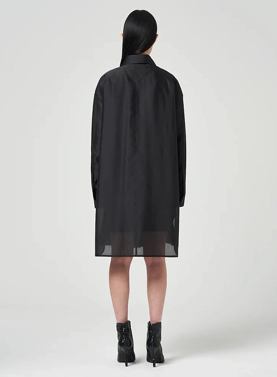 Женская рубашка JUUN.J Shiny Double Long Shirt Black