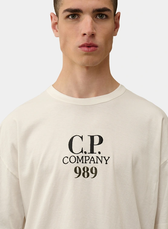 Футболка C.P. Company 20/1 Jersey Boxy Logo Gauze White Футболка C.P. Company 20/1 Jersey Boxy Logo Gauze White