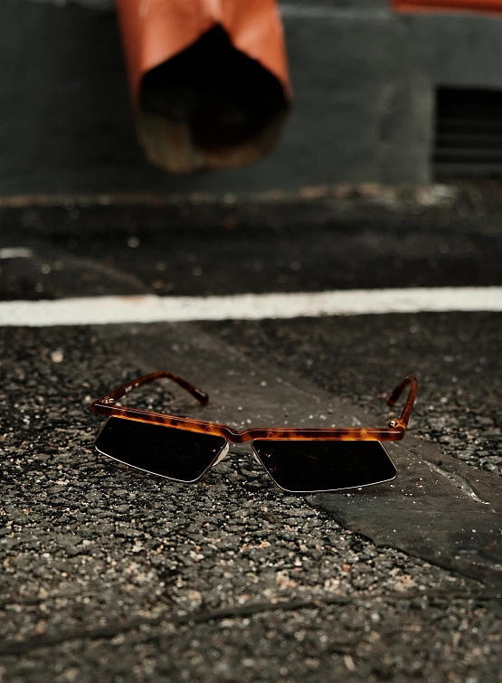 Очки THE ATTICO x Linda Farrow Aria Yellow Gold and Brown