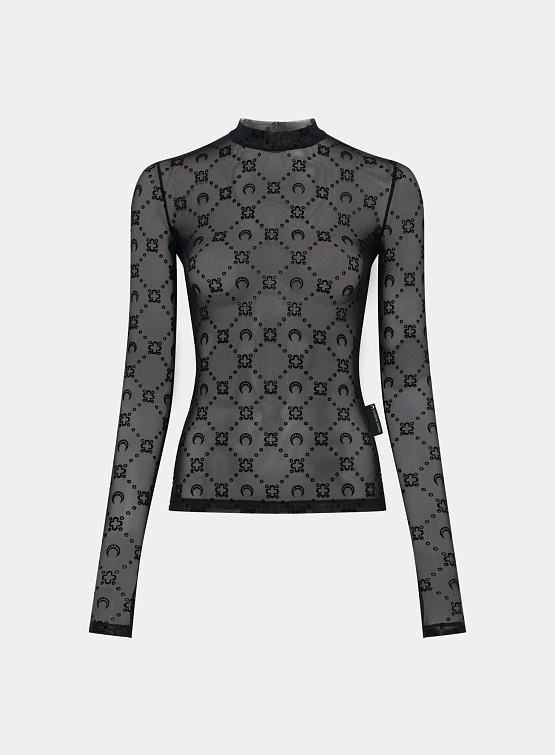 Женский лонгслив Marine Serre Recycled Mesh Second Skin Black