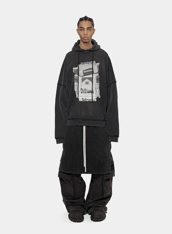 Худи ARNODEFRANCE 'Antisocial Flavor White' Washed Black