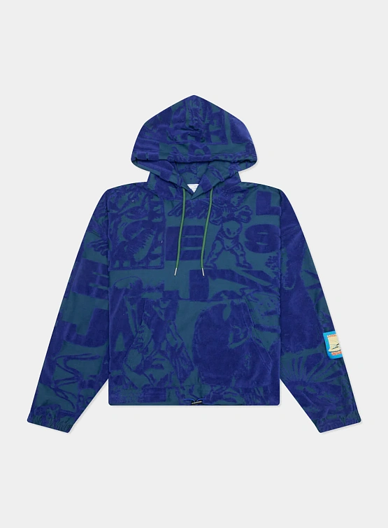 Худи Jungles Jungles Terry Towelling Hoodie Blue Grey