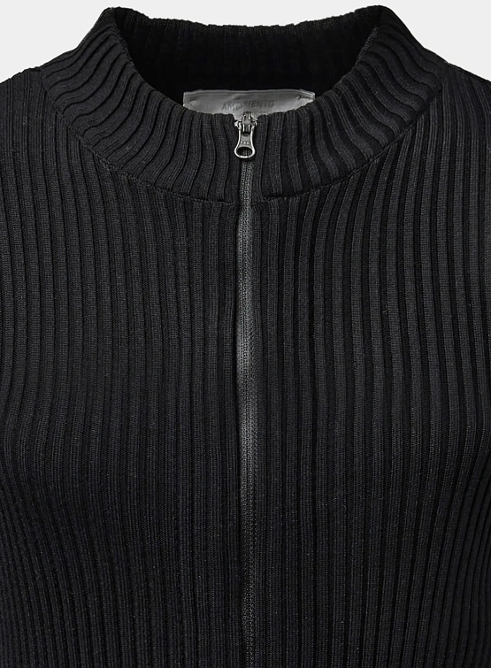 Женский кардиган AMOMENTO Ribbed Mock Neck Black