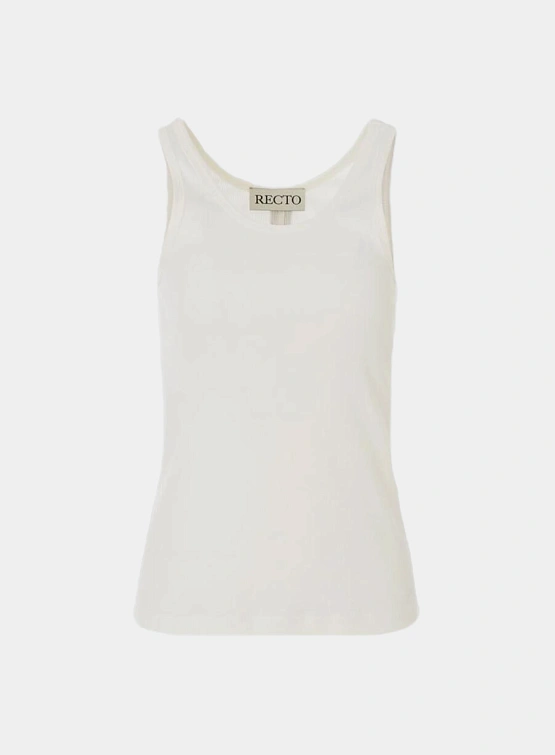 Женский топ Recto RC Logo Jacquard Patch Tank Top White