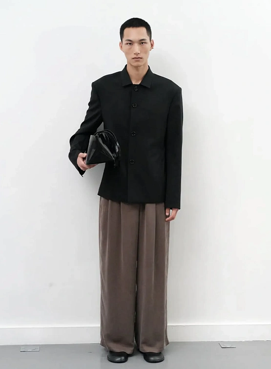 Пиджак AMOMENTO Oversized Wool Jacket Black