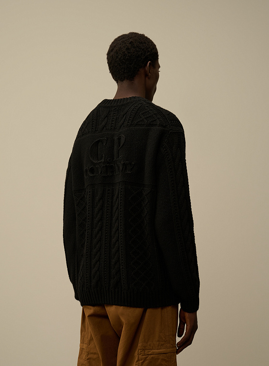 Свитер C.P. Company Lambswool Crewneck Logo Black