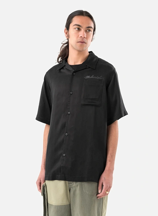 Рубашка MAHARISHI 6098 Tiger Dragon Camp Collar Black