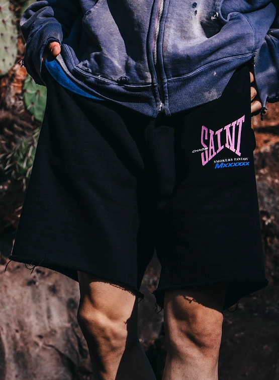 Шорты SAINT MXXXXXX Sweat Shorts Ribon Saint Black