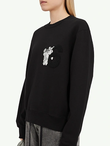 Женский свитшот MM6 Maison Margiela Bear Patch Black
