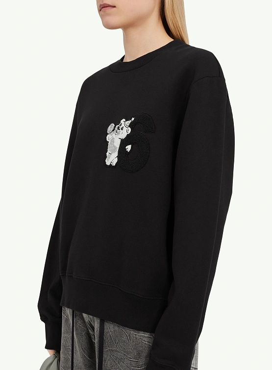 Женский свитшот MM6 Maison Margiela Bear Patch Black