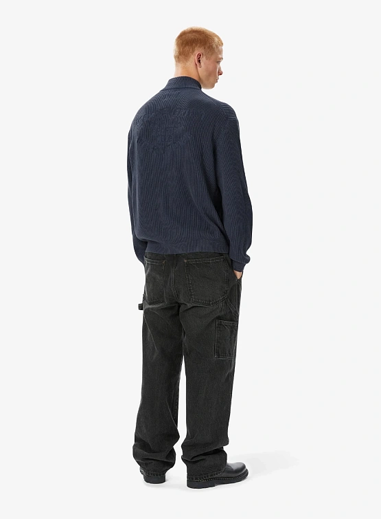 Кардиган thisisneverthat Washed Full Zip Cardigan Blue