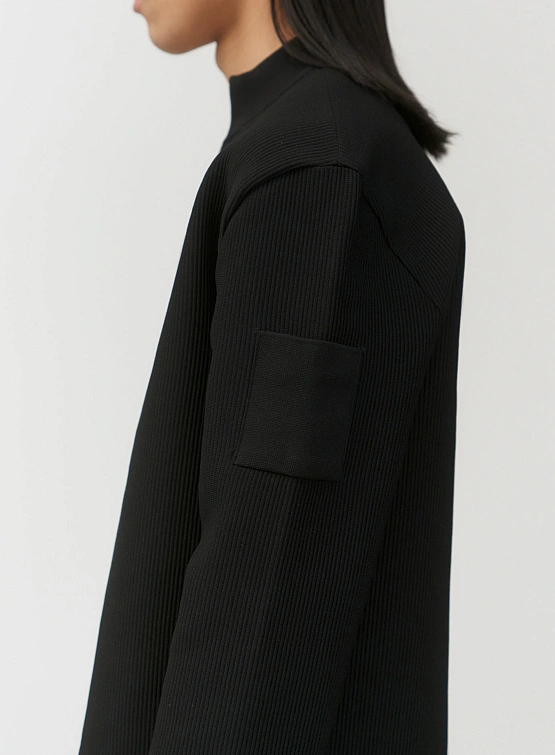 Кардиган AMOMENTO Mock Neck Zip-Up Black