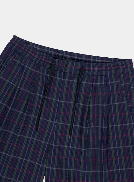 Шорты YESEYESEE Crinkled Fabric Check Blue