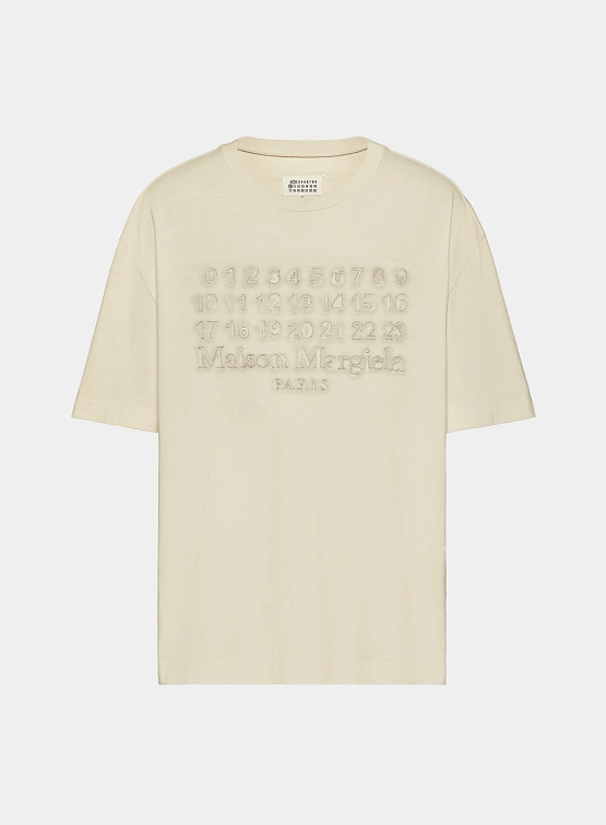 Футболка Maison Margiela Embroidered Logo Ecru