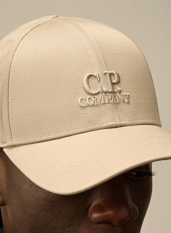 Кепка C.P. Company Gabardine Logo Cap Vintage Khaki