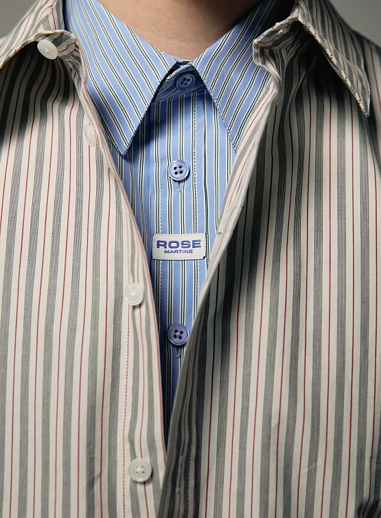 Рубашка Martine Rose Classic Shirt Blue White