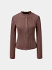 Женский кардиган AMOMENTO Ribbed Mock Neck Brown