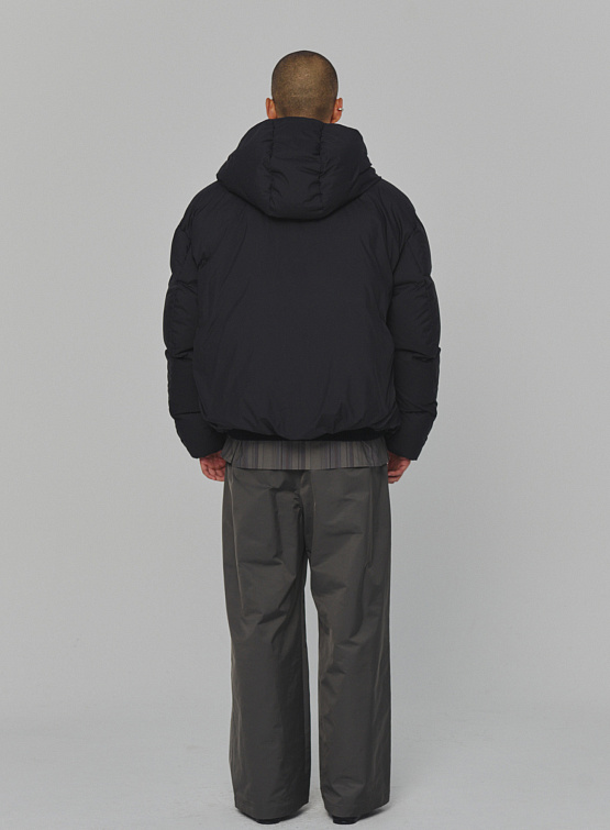 Брюки AMOMENTO Nylon Two Tuck Wide Charcoal