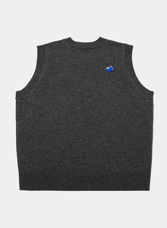 Жилет ADERERROR Sig BL Tag Knit Vest 01 Charcoal