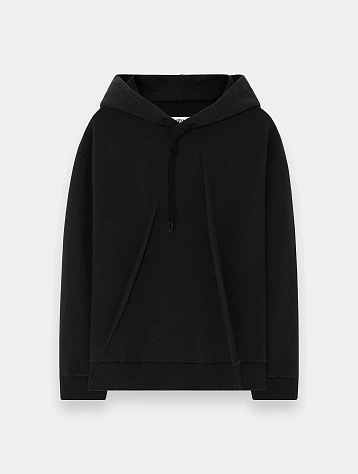 Женское худи MM6 Maison Margiela Pleated Jersey Washed Black