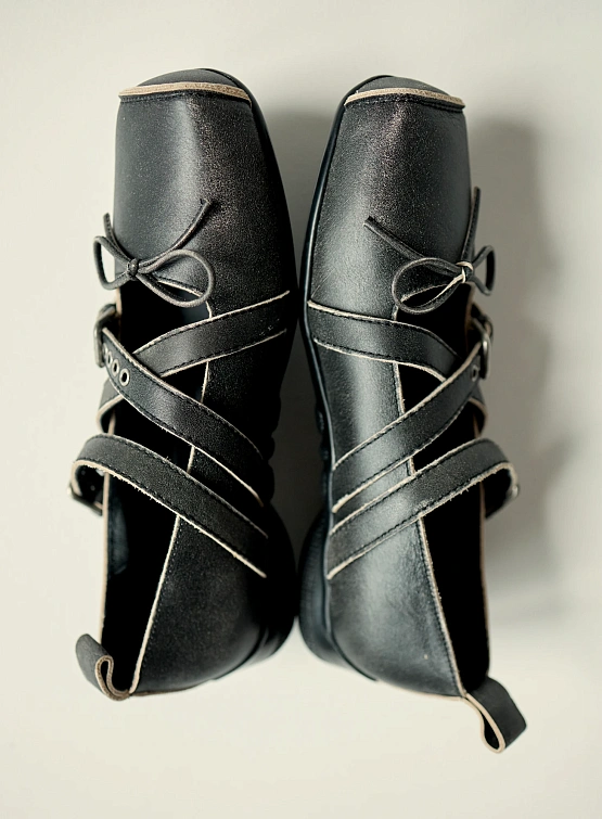 Женские Балетки OPEN YY Cross Buckle Ballet Flats Grey