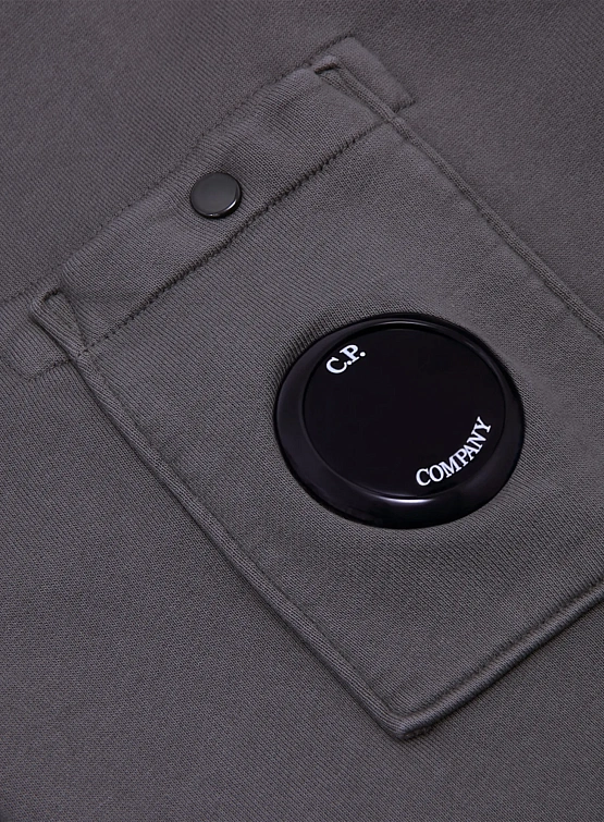 Халф-зип C.P. Company Cotton Diagonal Fleece Smoked Pearl