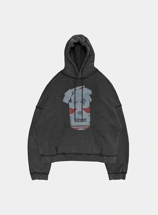 Худи ARNODEFRANCE 'Antisocial Flavor Red' Washed Black