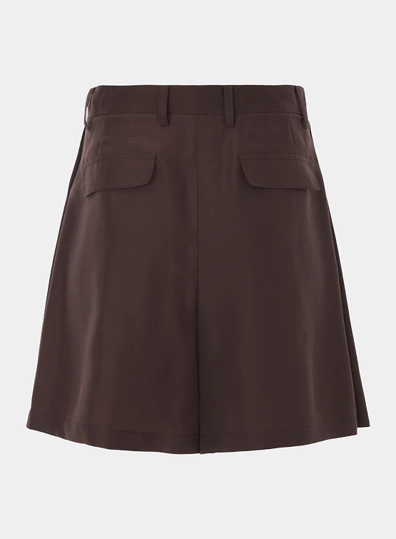 Женские шорты Recto Washed Habutai Silk Detail Shorts Brown