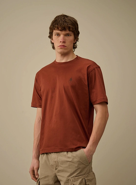 Футболка C.P. Company No Gravity Jersey Logo Sable Brown