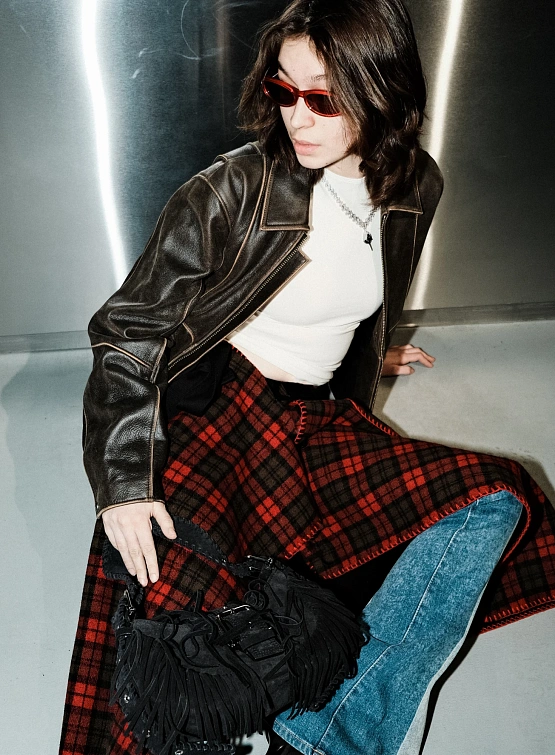 Сумка OSOI Hobo Brocle Fringe Black