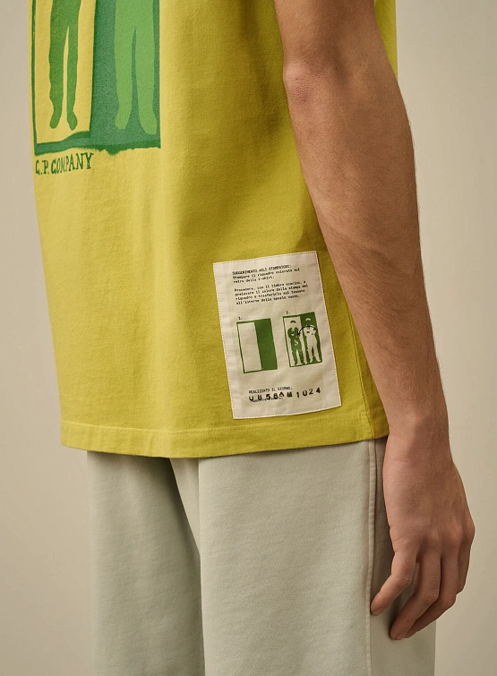 Футболка C.P. Company 24/1 Jersey Logo Cress Green