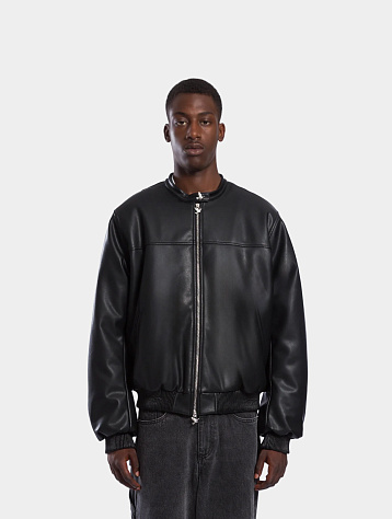 Бомбер 3.PARADIS Vegan Leather Bomber Jacket Black
