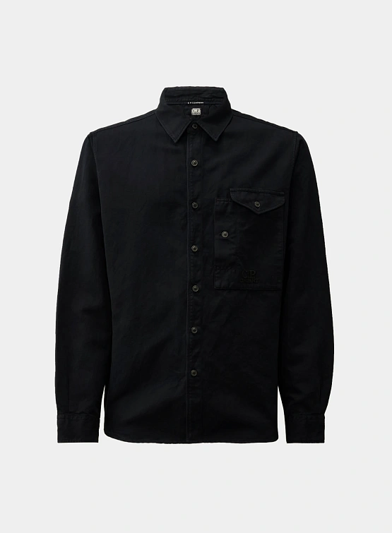 Рубашка C.P. Company Popeline Short Long Sleeve Black