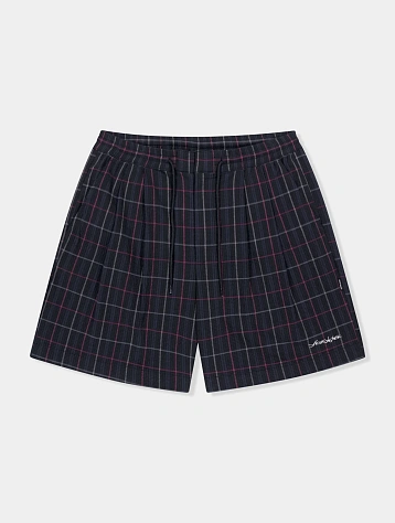 Шорты YESEYESEE Crinkled Fabric Check Black