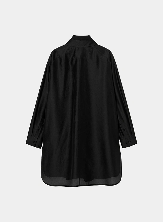 Женская рубашка JUUN.J Shiny Double Long Shirt Black