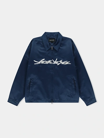 Куртка YESEYESEE Logo Applique Satin Coach Navy