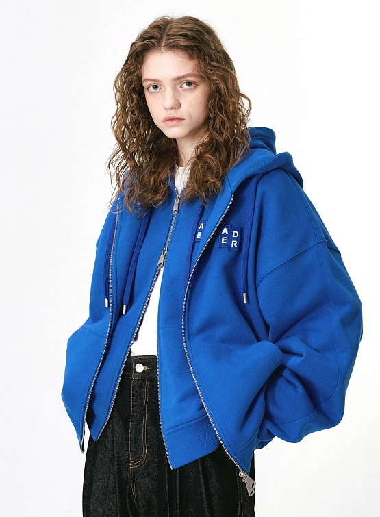 Зип-худи ADERERROR Sig; BL Tag 02 Blue