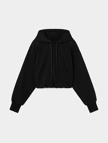 Женское худи JUUN.J Shoulder Detail Cropped Hooded Black