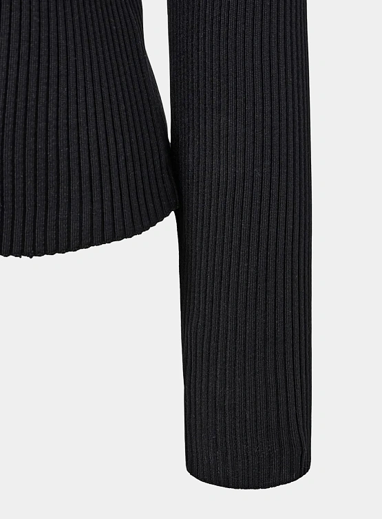 Женский кардиган AMOMENTO Ribbed Mock Neck Black