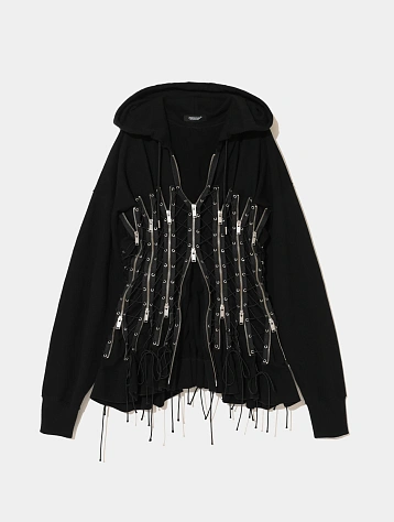 Женское худи UNDERCOVER Zip-Up Lace-Up Black