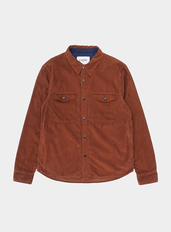 Овершот Corridor Corduroy Snap Shirt Brown