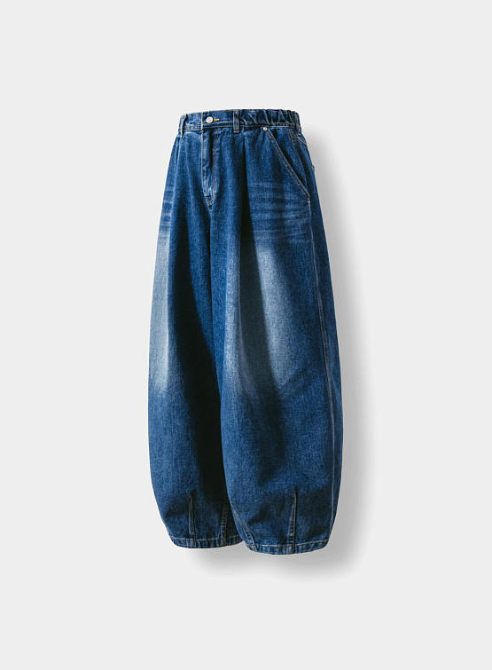 Джинсы ANGLAN Tin Denim Washing Balloon Pants Blue Denim