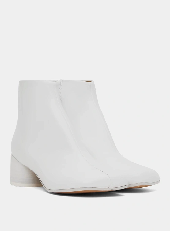 Женские ботинки MM6 Maison Margiela Leather Ankle Boots White